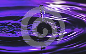 Water drop on purple background