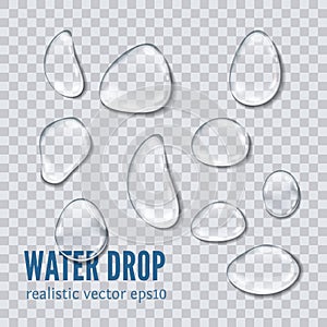 Water drop realistic vector illustration