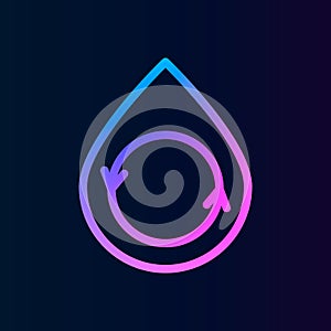 Water, drop, revers nolan icon. Simple thin line, outline vector of watericons for ui and ux, website or mobile application