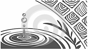 Water Drop Ripple with Abstract Pattern, vector design Generative AI