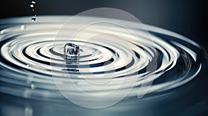 Water drop with ripple effect, AI