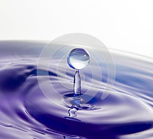 Water drop ripple effect in purple color tone