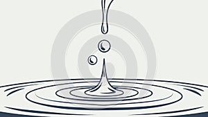 Water Drop Ripples Effect, Tranquil and Soothing Nature Element, vector design Generative AI