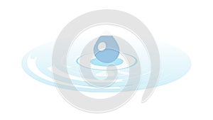 Water Drop with Ripples Flat Design Vector Icon, vector design Generative AI