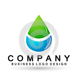 Water drop save water globe people life care logo concept of water drop wellness symbol icon nature drops elements vector design