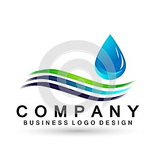 Water drop save water globe people life care logo concept of water drop wellness symbol icon nature drops elements vector design