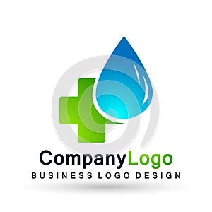 Water drop save water globe people life care logo concept of water drop wellness symbol icon nature drops elements vector design