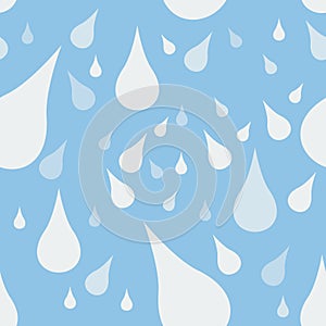 Water Drops Vector Seamless Pattern