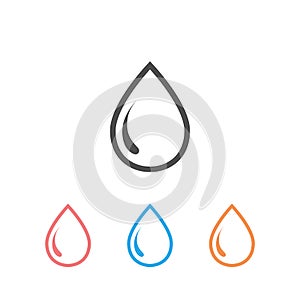 Water Drop Set Icon Vector Illustration isolated