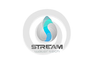 Water drop shape abstract Logo design vector template. Natural Mineral Aqua Waterdrop Filter Technology Logotype. Droplet wave ico