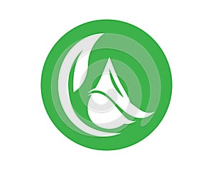 Water drop shape with tree leaf, Hydroponics Logo concept, flat design vector isolated