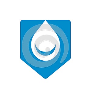 Water drop and shield logo template, simple droplets  icon design - Vector