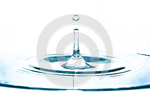 water drop splash against white background