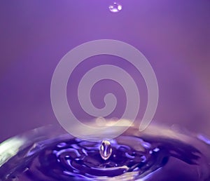 Water drop splash in a glass background