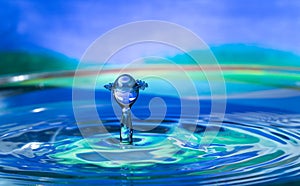 Water drop splash impact