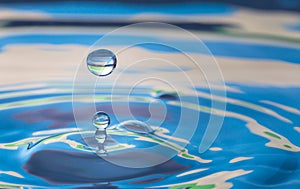 Water drop splash impact