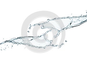 Water drop splash isolated on white background