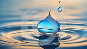 water drop splash A water drop icon with ripples, symbolizing the freshness and purity of water. The water is blue