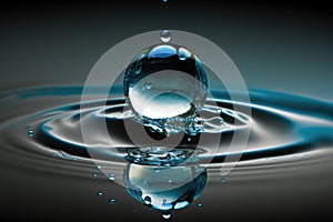 Water drop splash. Water ripple nature beauty. Generative AI