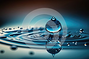 Water drop splash. Water ripple nature beauty. Generative AI