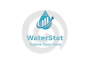 Water drop stat symbol logo design template.Vector