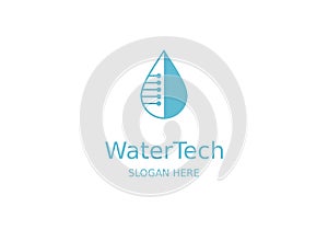 Water drop tech symbol logo design template.Vector