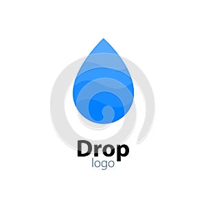 Water drop vector icon logo. Flat water rain liquid icon sign symbol isolated