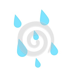 Water drop vector icon rain drops isolated on white