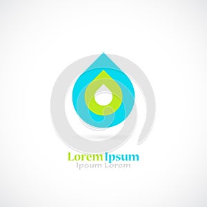 Water drop vector logo design