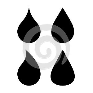 Water drop vector silhouette icon