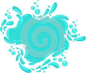 Water drop. Water or oil splash and spray. Flowing drops, liquid waves.