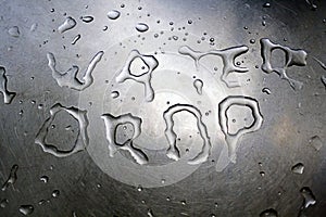 Water Drop written with water
