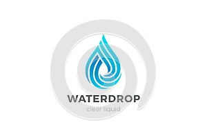 Water Droplet Drop Logo design vector template. Natural Mineral Aqua Drink Oil Liquid Energy Logotype concept icon