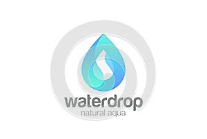 Water droplet Logo vector. Aqua Cosmetics SPA. Dro