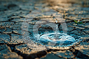 Water Droplet on Parched Earth
