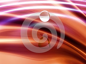 Water droplet and silk background