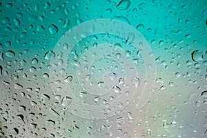 Water droplets on car glass