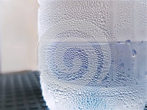 Water Droplets on Cold Plastic Bottle with Selective Focus