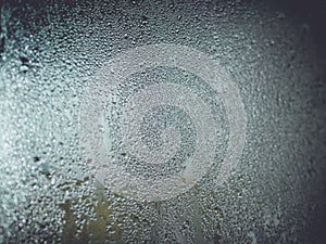 Water droplets condensation background of dew on glass