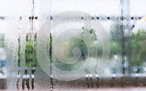 Water droplets condensation or steam background