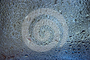 Water droplets on glass