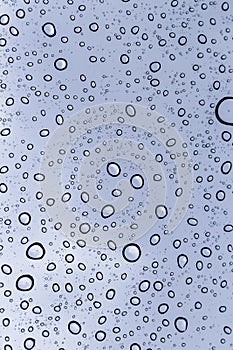 Water droplets on glass