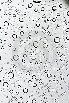 Water droplets on glass