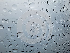 Water droplets on a glass.