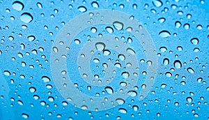 Water droplets on glass of car