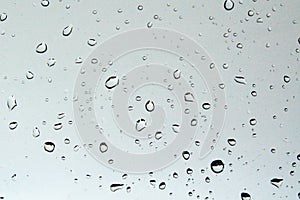 Water droplets on glass photo