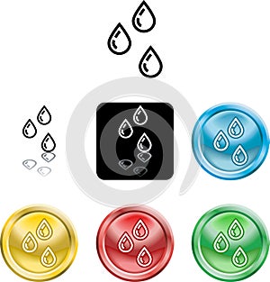 Water droplets icon symbol