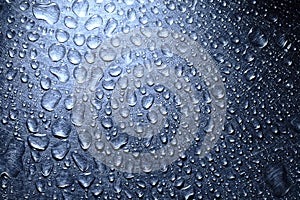 Water droplets on a metal surface