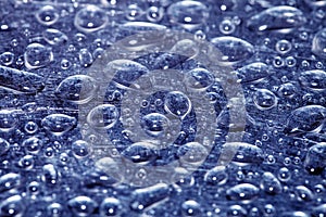 Water droplets on a metal surface