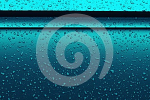 Water droplets on metallic surface